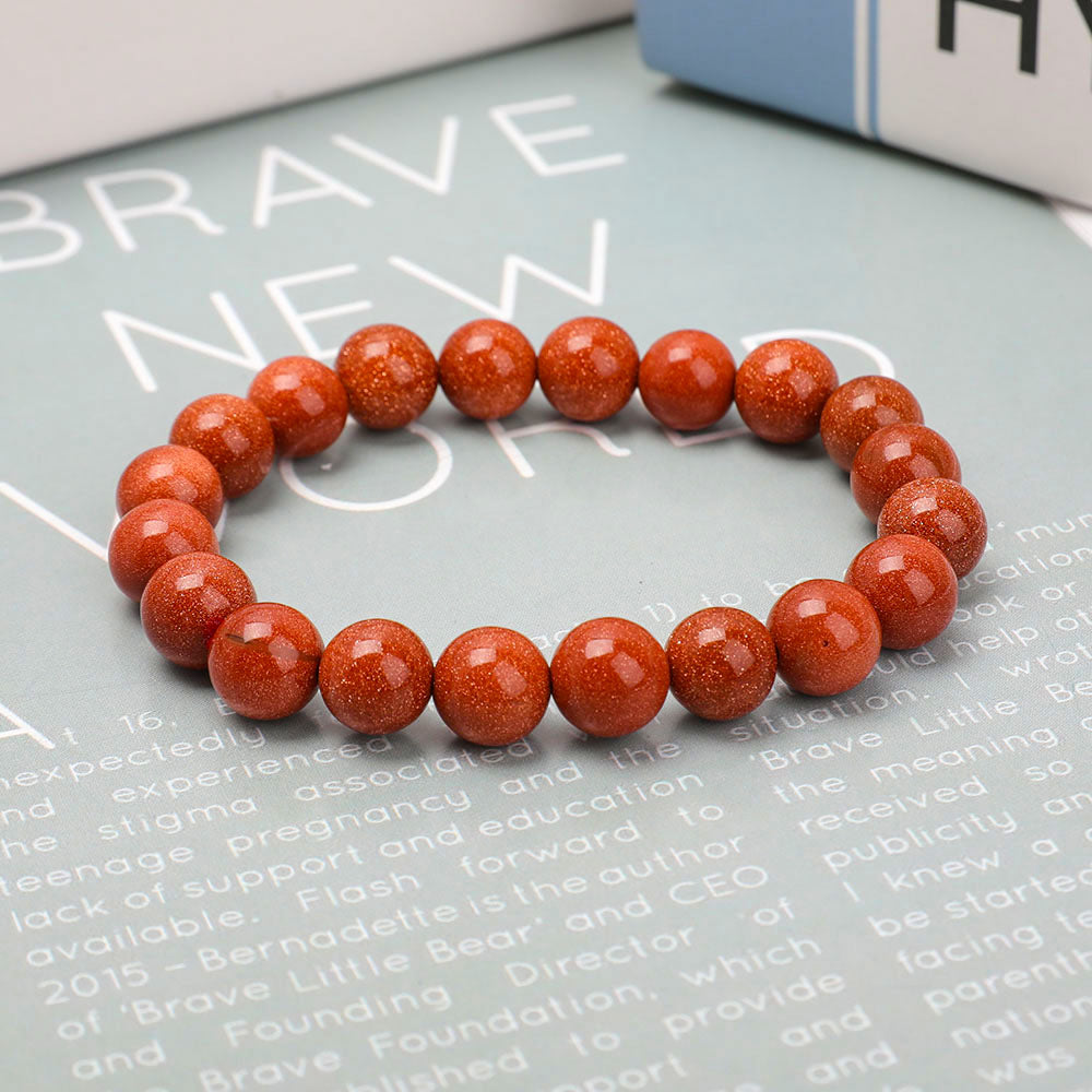 10mm Gold Sandstone Spiritual Bracelet for Protection