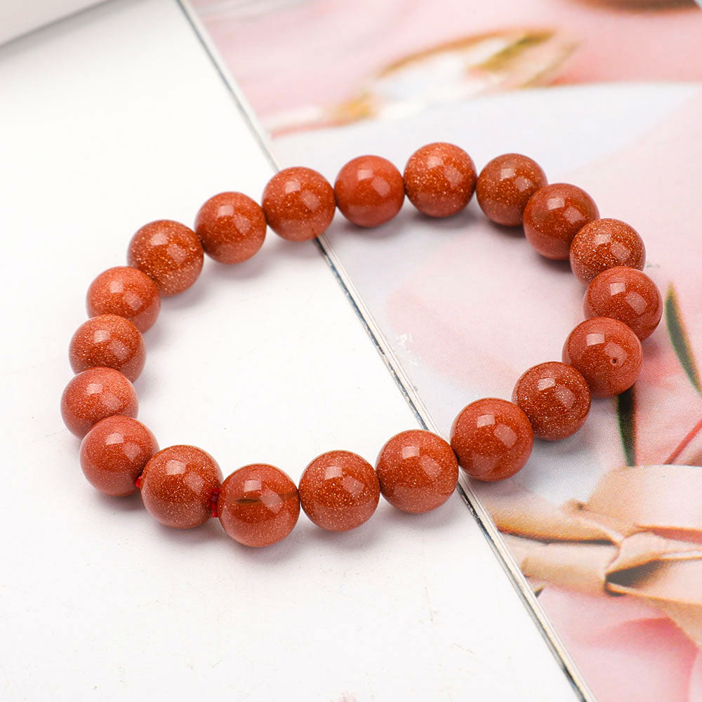 10mm Gold Sandstone Spiritual Bracelet for Protection