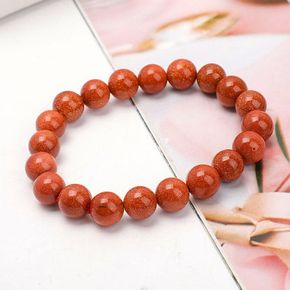 10mm Gold Sandstone Spiritual Bracelet for Protection