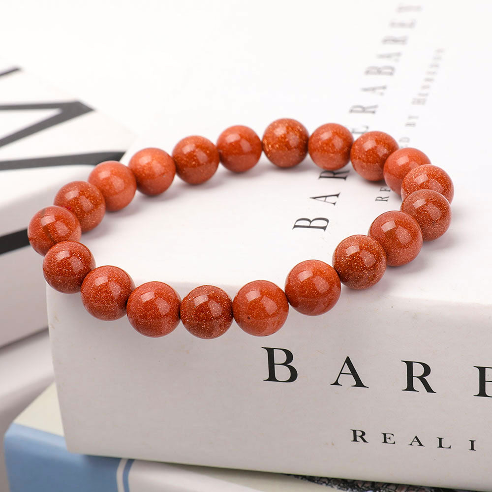 10mm Gold Sandstone Spiritual Bracelet for Protection
