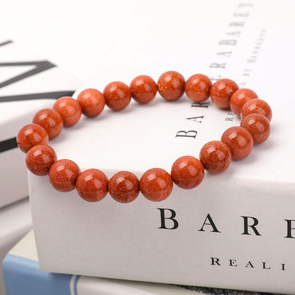 10mm Gold Sandstone Spiritual Bracelet for Protection