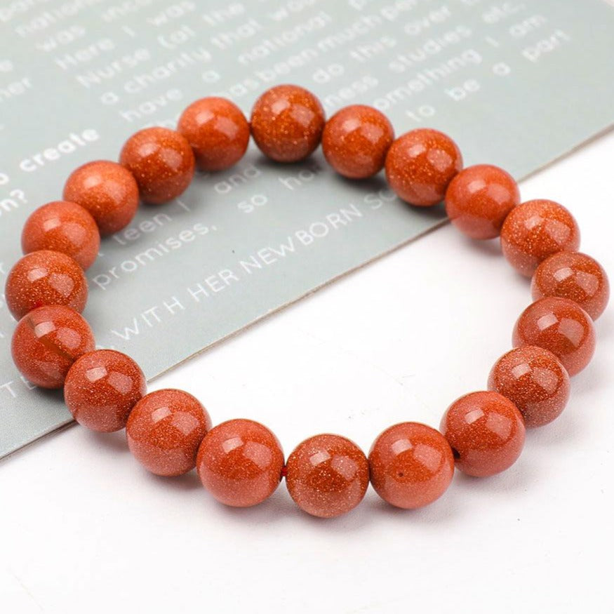10mm Gold Sandstone Spiritual Bracelet for Protection