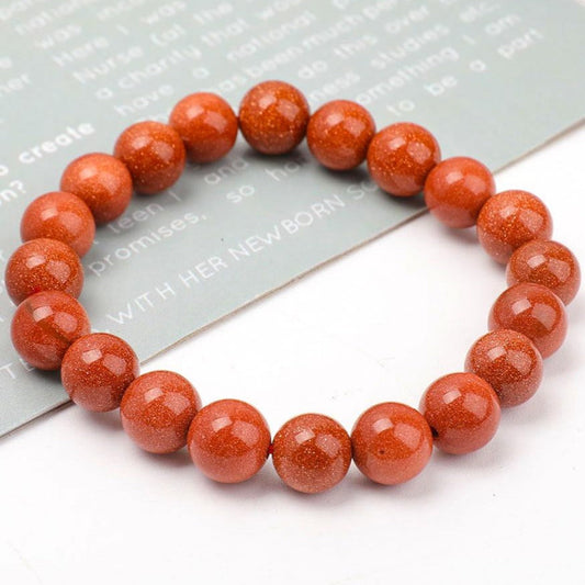 10mm Gold Sandstone Spiritual Bracelet for Protection