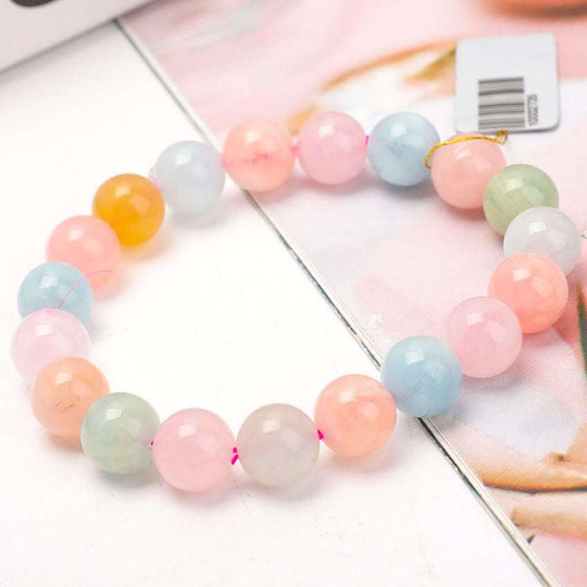 10mm Morganite Spiritual Bracelet for Healing & Balance