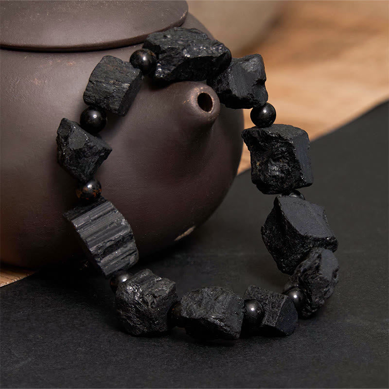 Black Tourmaline Positive Spiritual Bracelet 14-16cm