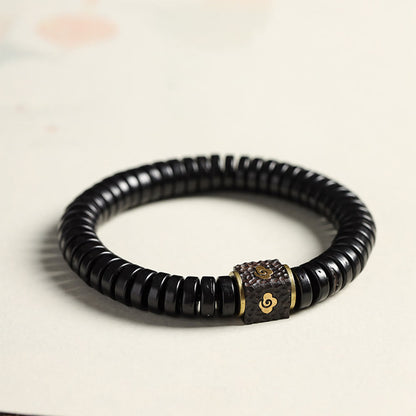 3x8mm Coconut Shell Bracelet for Positive Intentions