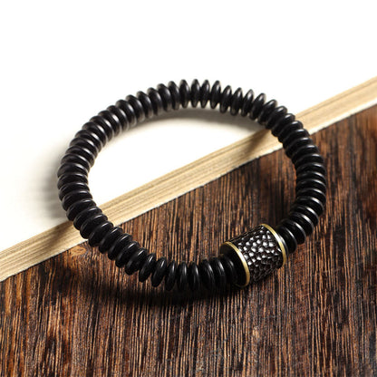 3x8mm Coconut Shell Bracelet for Positive Intentions