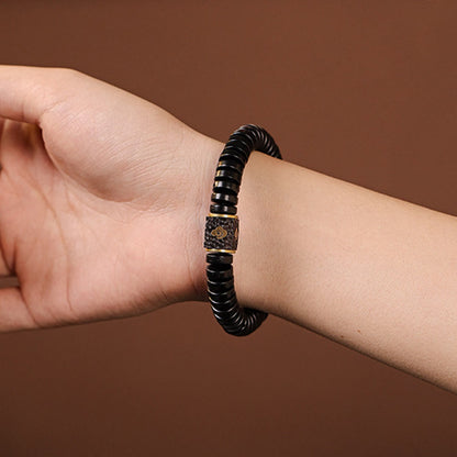 3x8mm Coconut Shell Bracelet for Positive Intentions