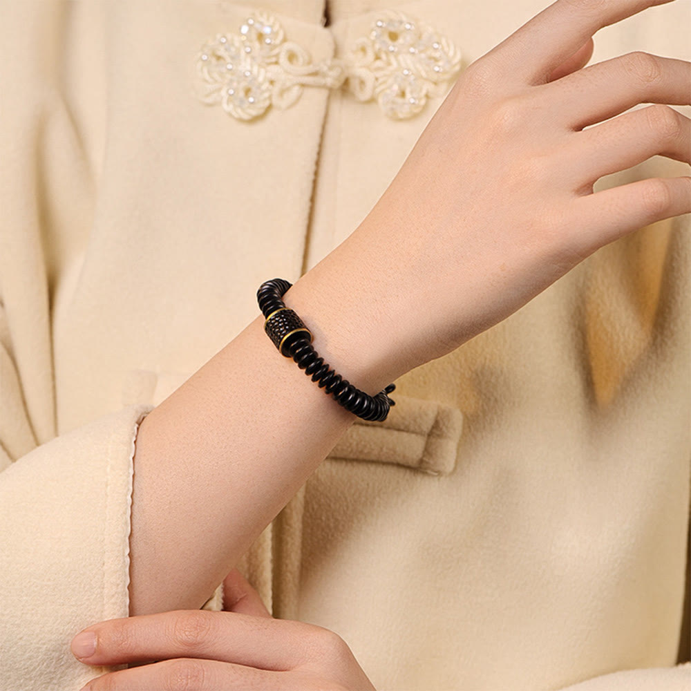 3x8mm Coconut Shell Bracelet for Positive Intentions