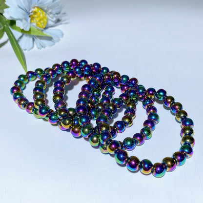 6mm Black Tourmaline & 8mm  Hematite Spiritual Bead Bracelet