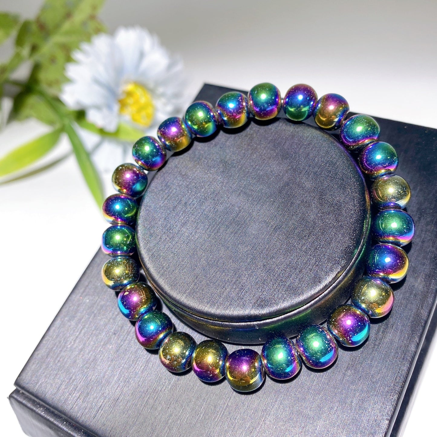 6mm Black Tourmaline & 8mm  Hematite Spiritual Bead Bracelet