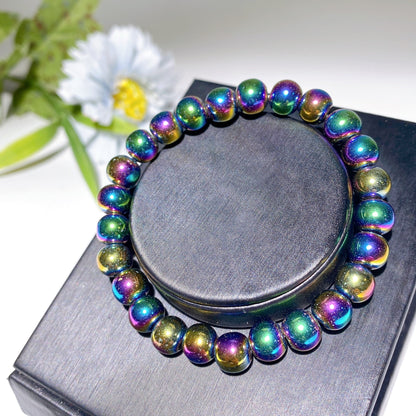 6mm Black Tourmaline & 8mm  Hematite Spiritual Bead Bracelet