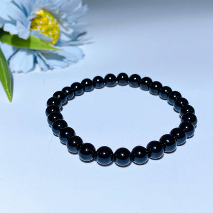 6mm Black Tourmaline & 8mm  Hematite Spiritual Bead Bracelet