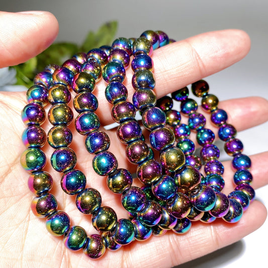 6mm Black Tourmaline & 8mm  Hematite Spiritual Bead Bracelet