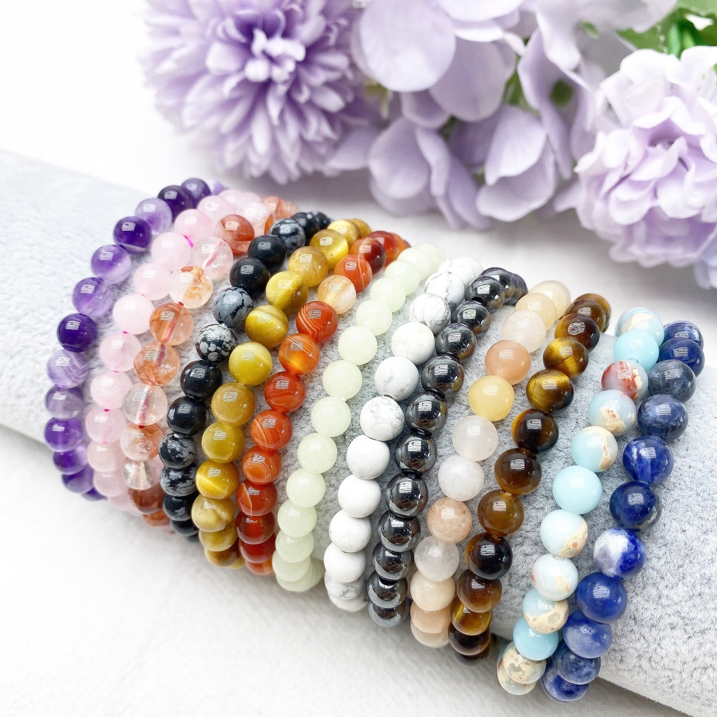 6mm Mixed Crystal Healing Bracelet for Spiritual Protection