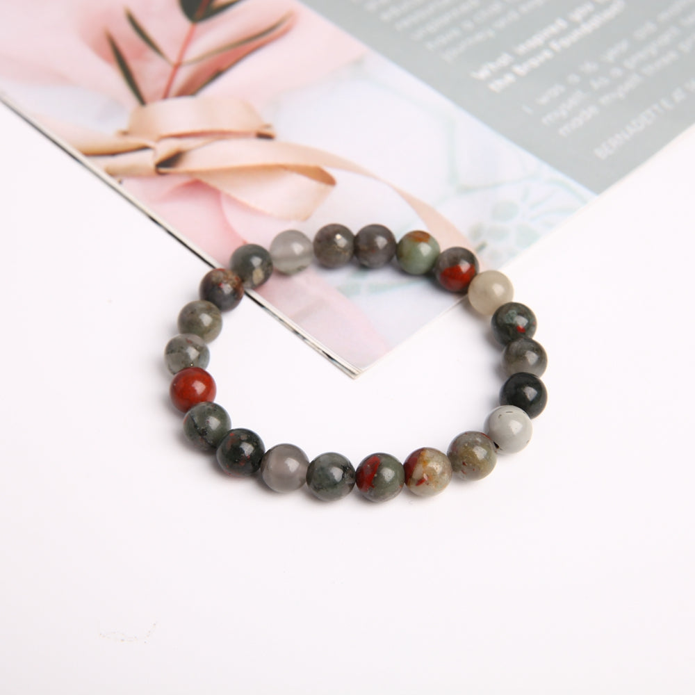 8mm Bloodstone Crystal Bead Spiritual Protection Bracelet