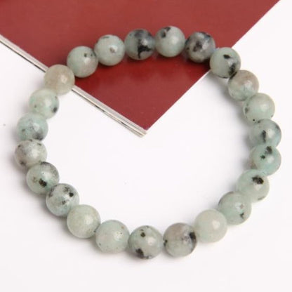 8mm Kiwi Jasper Bracelet for Spiritual Protection and Healing