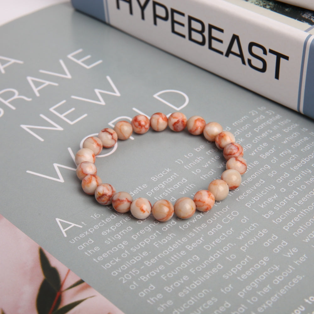 8mm Red Line Crystal Spiritual Bracelet